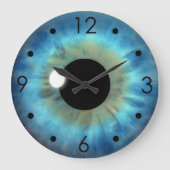 Blue Eye Iris Eyeball Custom Large  Grote Klok (Voorkant)