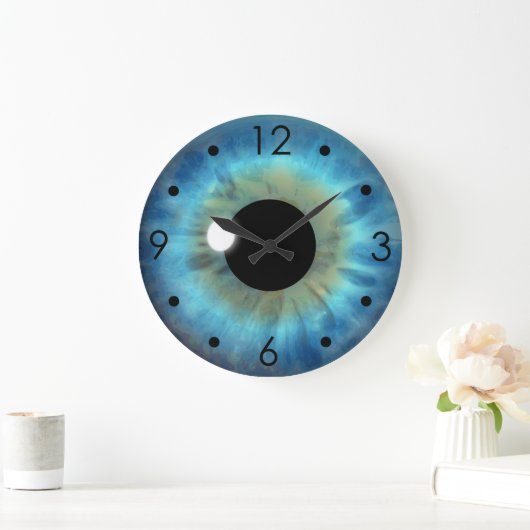 Blue Eye Iris Eyeball Custom Large  Grote Klok (Huis)