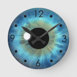 Blue Eye Iris Eyeball Custom Medium  Ronde Klok