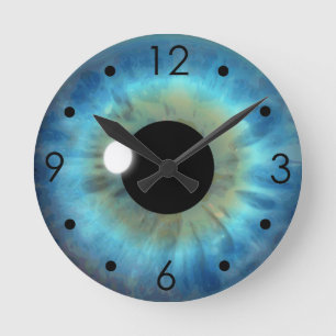 Blue Eye Iris Eyeball Custom Medium  Ronde Klok