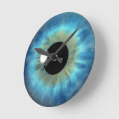 Blue Eye Iris Eyeball Medium Custom  Ronde Klok (Hoek)