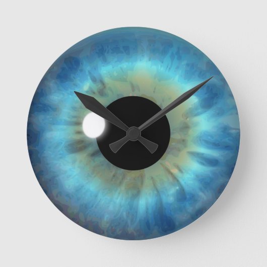 Blue Eye Iris Eyeball Medium Custom  Ronde Klok (Voorkant)