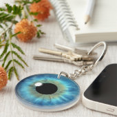 Blue Eye Iris ronde dubbelzijdige acryl Sleutelhan Sleutelhanger (Voorkant Rechts)