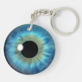 Blue Eye Iris ronde dubbelzijdige acryl Sleutelhan Sleutelhanger (Achterkant)