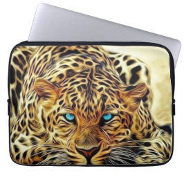 Blue Eye Leopard Laptop Sleeve