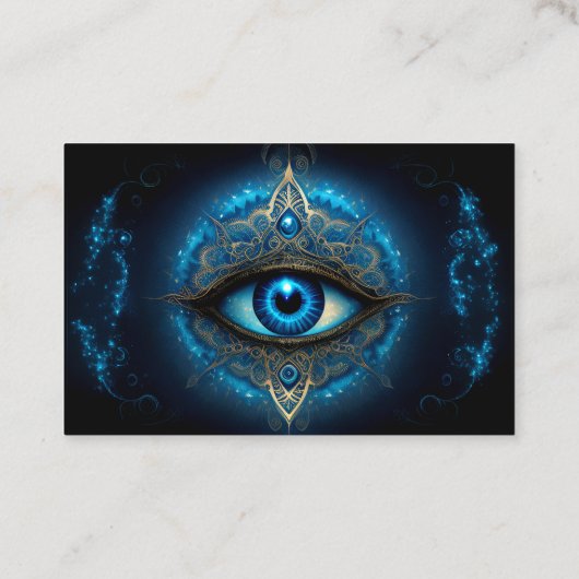 Blue Eye Mandala Clairvoyant Psychic Visitekaartje (Achterkant)
