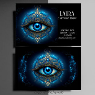 Blue Eye Mandala Clairvoyant Psychic Visitekaartje