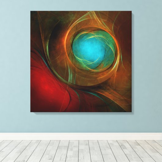 Blue Eye Modern Abstract Fine Art Cool Pattern #16 Canvas Afdruk (Insitu (Houten vloer))