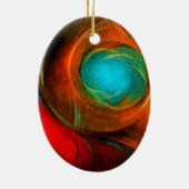 Blue Eye Modern Abstract Fine Art Cool Pattern #16 Keramisch Ornament (Achterkant)