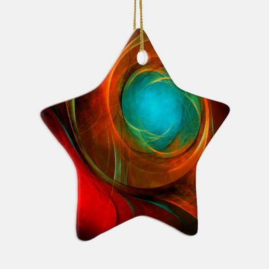 Blue Eye Modern Abstract Fine Art Cool Pattern #16 Keramisch Ornament (Rechts)