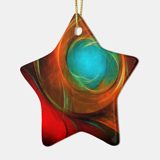 Blue Eye Modern Abstract Fine Art Cool Pattern #16 Keramisch Ornament (Links)