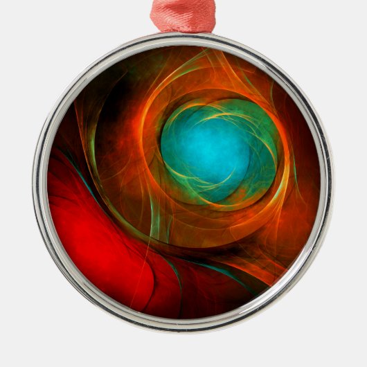 Blue Eye Modern Abstract Fine Art Cool Pattern #16 Metalen Ornament (Voorkant)