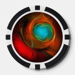 Blue Eye Modern Abstract Fine Art Cool Pattern #16 Poker Chips