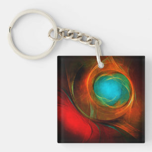 Blue Eye Modern Abstract Fine Art Cool Pattern #16 Sleutelhanger