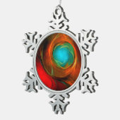Blue Eye Modern Abstract Fine Art Cool Pattern #16 Tin Sneeuwvlok Ornament (Rechts)