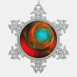 Blue Eye Modern Abstract Fine Art Cool Pattern #16 Tin Sneeuwvlok Ornament