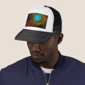Blue Eye Modern Abstract Fine Art Cool Pattern #16 Trucker Pet (In situ)