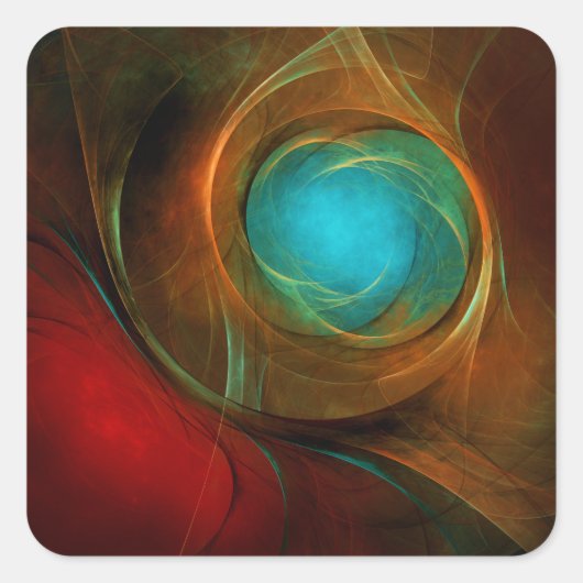 Blue Eye Modern Abstract Fine Art Cool Pattern #16 Vierkante Sticker (Voorkant)