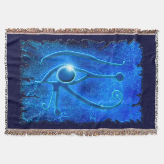 Blue Eye of Horus, oude Egyptische Wadjet Art Deken (Voorkant)