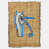 Blue Eye of Horus, oude Egyptische Wadjet Deken (Voorkant Verticaal)