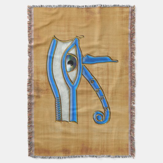 Blue Eye of Horus, oude Egyptische Wadjet Deken (Voorkant Verticaal)