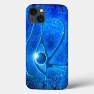 Blue Eye of Horus, Wadjet Egyptian Fantasy in Blue Case-Mate iPhone Case