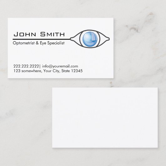 Blue Eye Optometrist & Eye Care Visitekaartje (Voorkant / Achterkant)