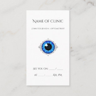 Blue Eye Optometrist Kliniek Visitekaartje