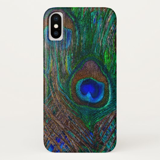 Blue Eye Peacock Feathers Stijlvol Decor Case-Mate iPhone Case (Achterkant)