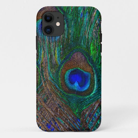 Blue Eye Peacock Feathers Stijlvol Decor Case-Mate iPhone Case (Achterkant)