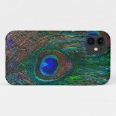 Blue Eye Peacock Feathers Stijlvol Decor Case-Mate iPhone Case (Achterkant (horizontaal))