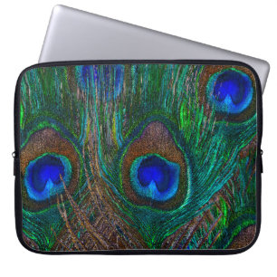 Blue Eye Peacock Feathers Stijlvol Decor Laptop Sleeve