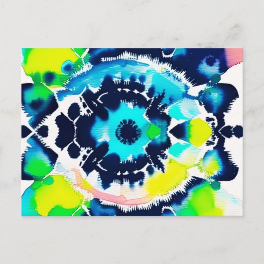Blue Eye Tie Dye Briefkaart (Voorkant)