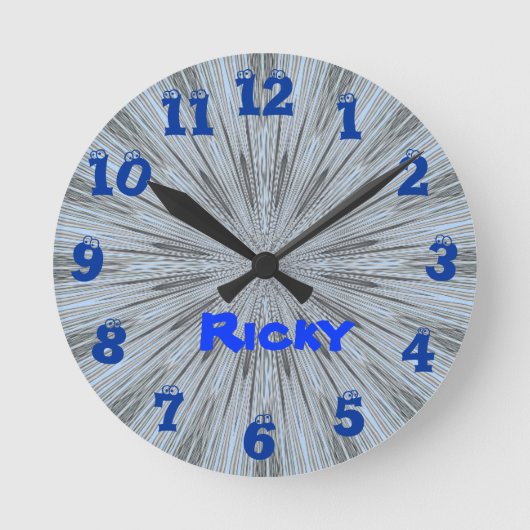 Blue Eyeball Clock Ronde Klok (Voorkant)