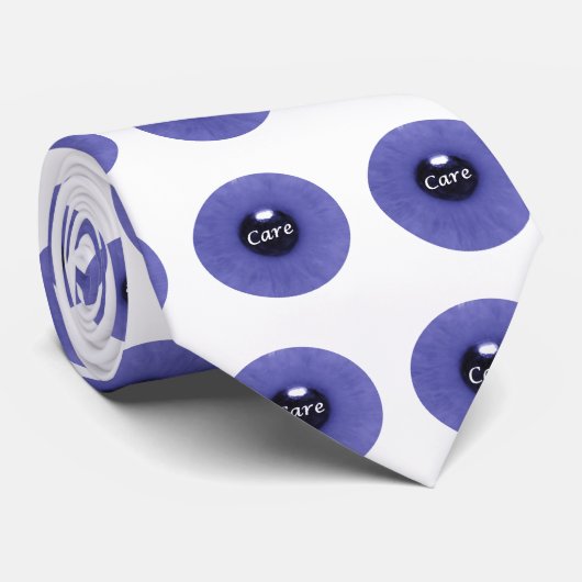 Blue Eyeball Design "Eye Care"-Stropdas Stropdas (Opgerold)