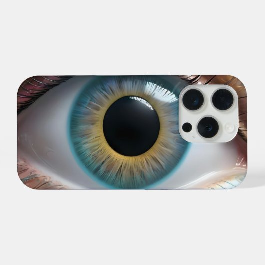 Blue Eyeball Fractal Art, iPhone Hoesje (Achterkant horizontaal)