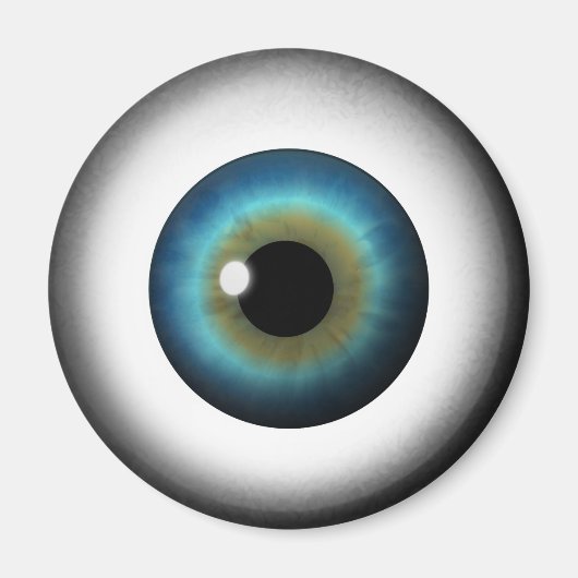 Blue Eyeball Iris Eye Cool Custom Round Magnets Magneet (Voorkant)