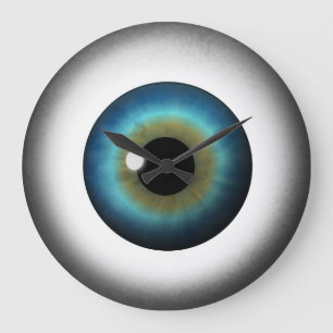 Blue Eyeball Iris Eye Custom Large  Grote Klok