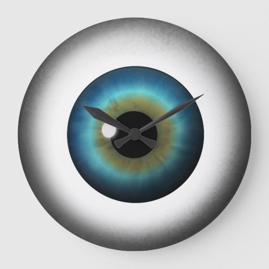 Blue Eyeball Iris Eye Custom Large  Grote Klok (Voorkant)