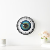Blue Eyeball Iris Eye Custom Medium Ronde Klok (Huis)