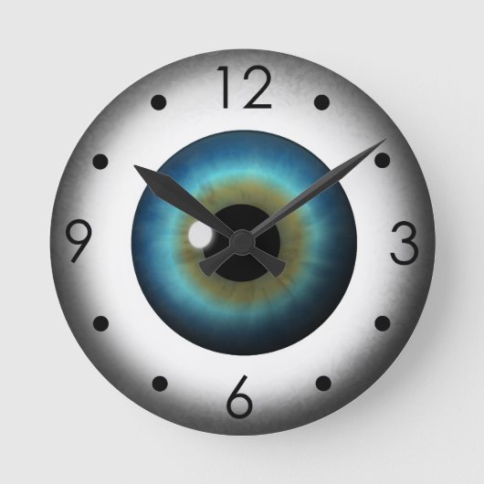 Blue Eyeball Iris Eye Custom Medium Ronde Klok (Voorkant)