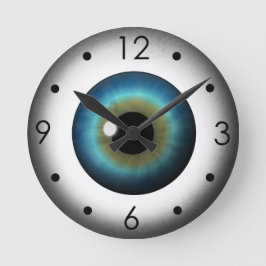Blue Eyeball Iris Eye Custom Medium  Ronde Klok