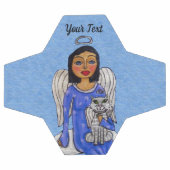 Blue Eyed Angel op Cloud Holding White Angel Cat Voetbal (Enkel)