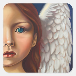 Blue Eyed Angel Vierkante Sticker