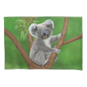 Blue-Eyed Baby Koala Beer Kussensloop (Voorkant-Links)