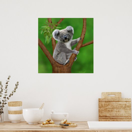 Blue-Eyed Baby Koala Beer Poster (Keuken)