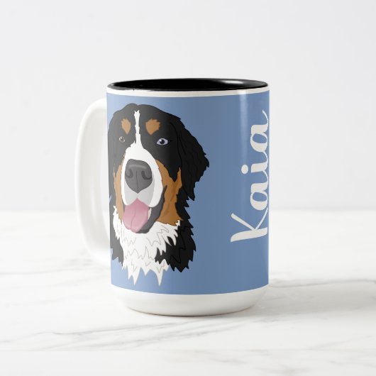Blue Eyed Bernese Mountain Dog  Tweekleurige Koffiemok (Voorkant links)