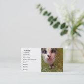 Blue Eyed Cat Business Card-sjabloon Visitekaartje (Staand voorkant)