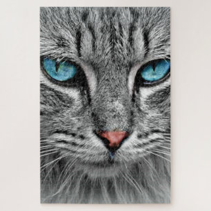Blue Eyed Cat Jigzaag Puzzle Foto Legpuzzel