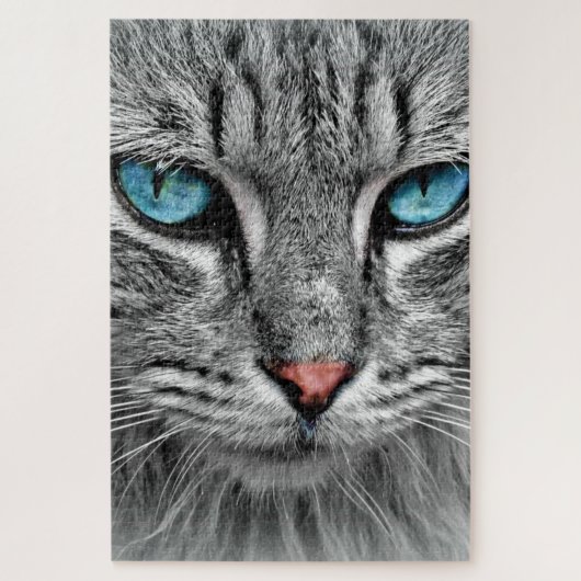 Blue Eyed Cat Jigzaag Puzzle Foto Legpuzzel (Verticaal)